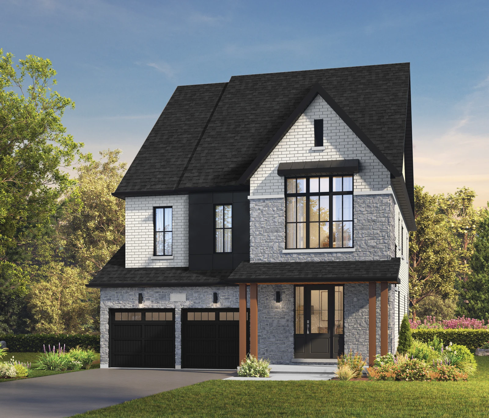 The Ashford, elevation A, exterior artist’s rendering