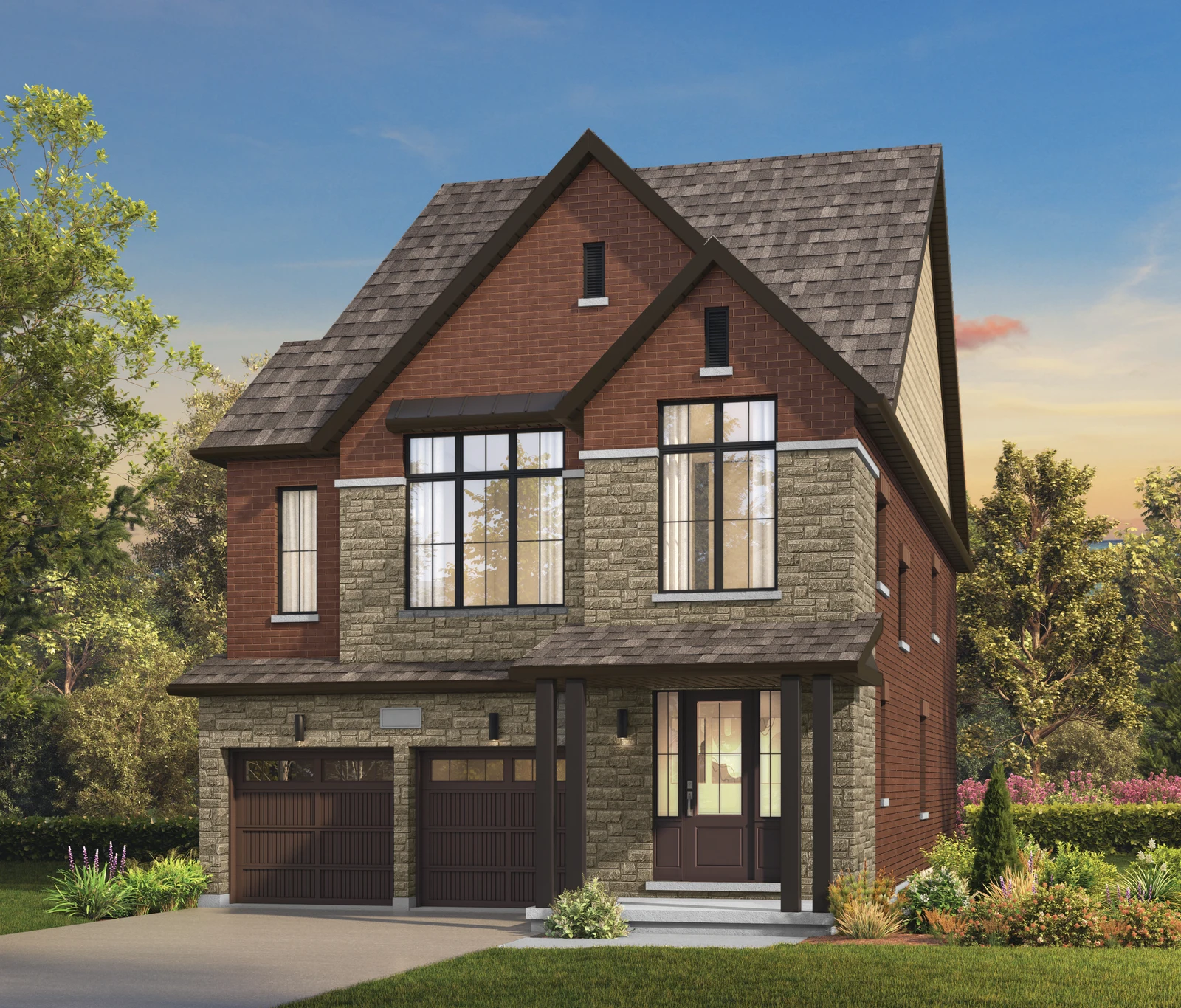 The Cambridge, elevation A, exterior artist’s rendering