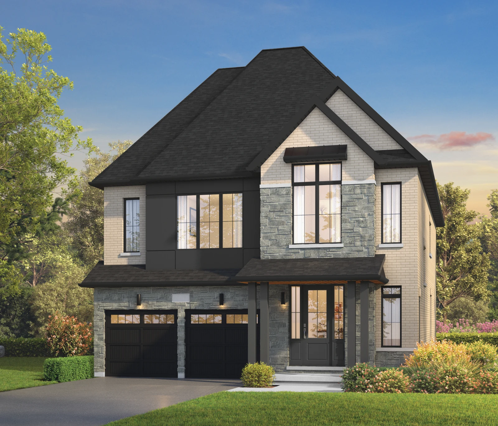 The Worthington, elevation A, exterior artist’s rendering