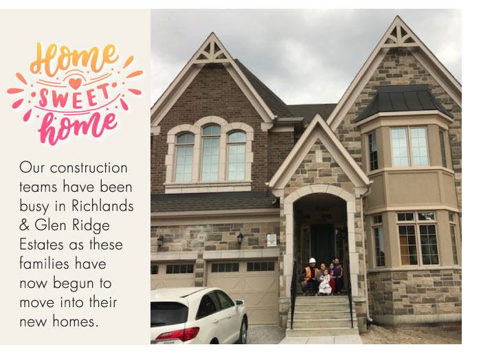 Our construction teams have been busy in Richlands & Glen Ridge Estates as these families have now begun to move into their new homes.